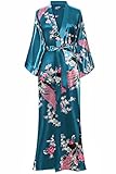 BABEYOND Damen Morgenmantel Maxi Seide Satin Kimono Kleid...